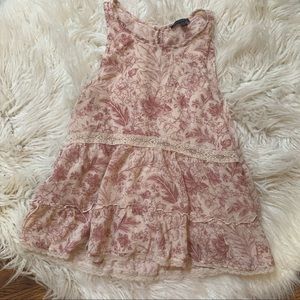 Floral and lace babydoll flowy tank